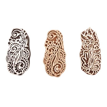 Set of 3 Piece New Mix Wooden Printing Block